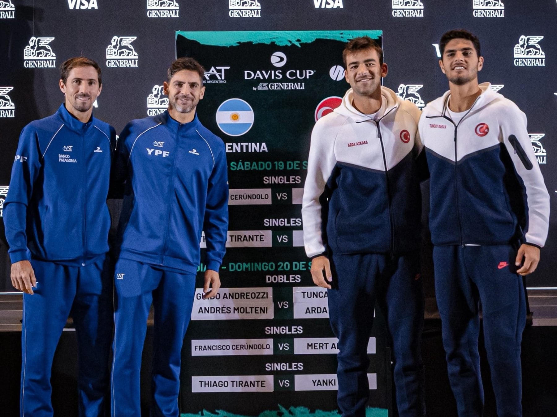 Argentina acaricia la clasificación: va por el 3-0 en el dobles frente a Turquía en Neuquén